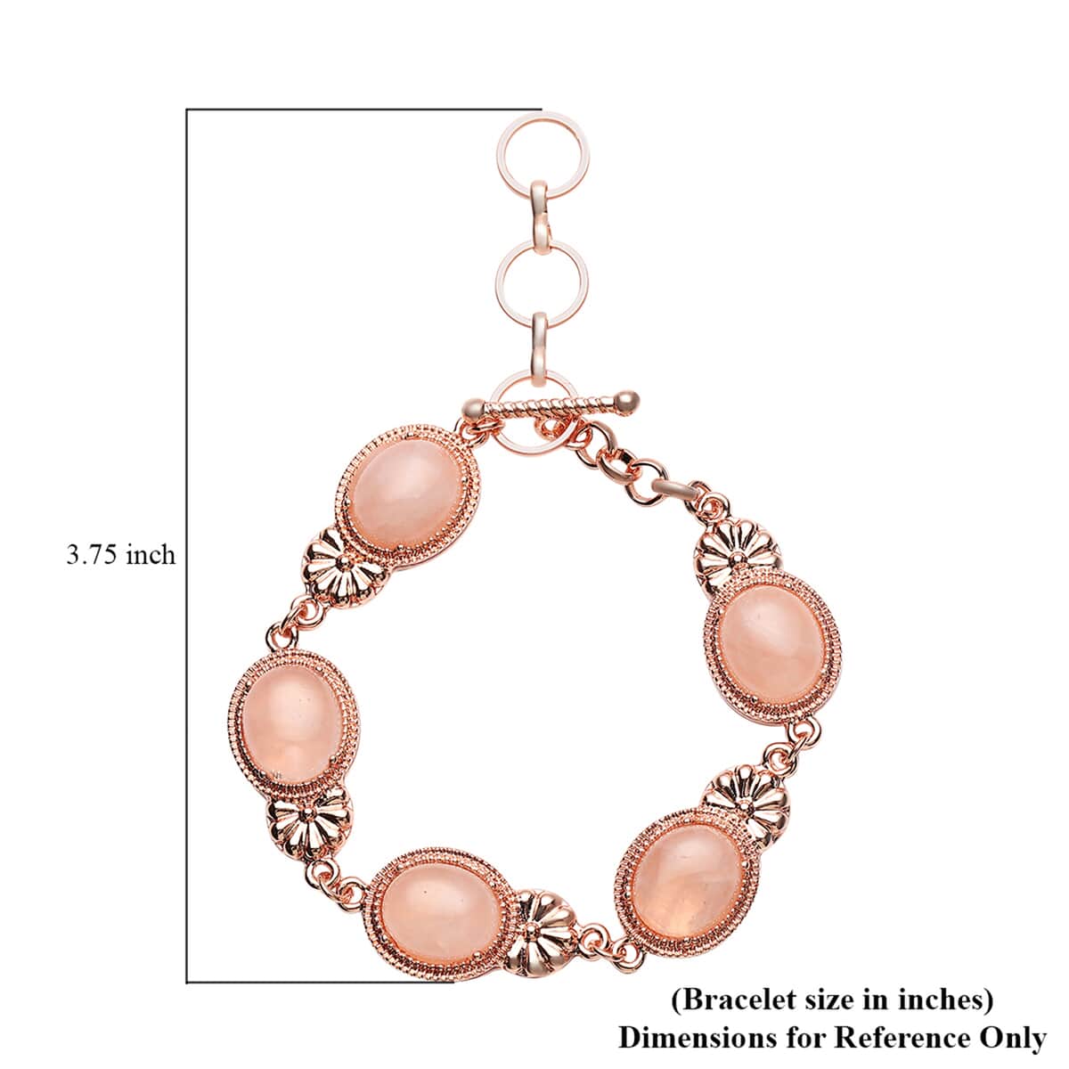 Galilea Rose Quartz Toggle Clasp Bracelet in Rosetone (8.00 In) 40.00 ctw image number 2