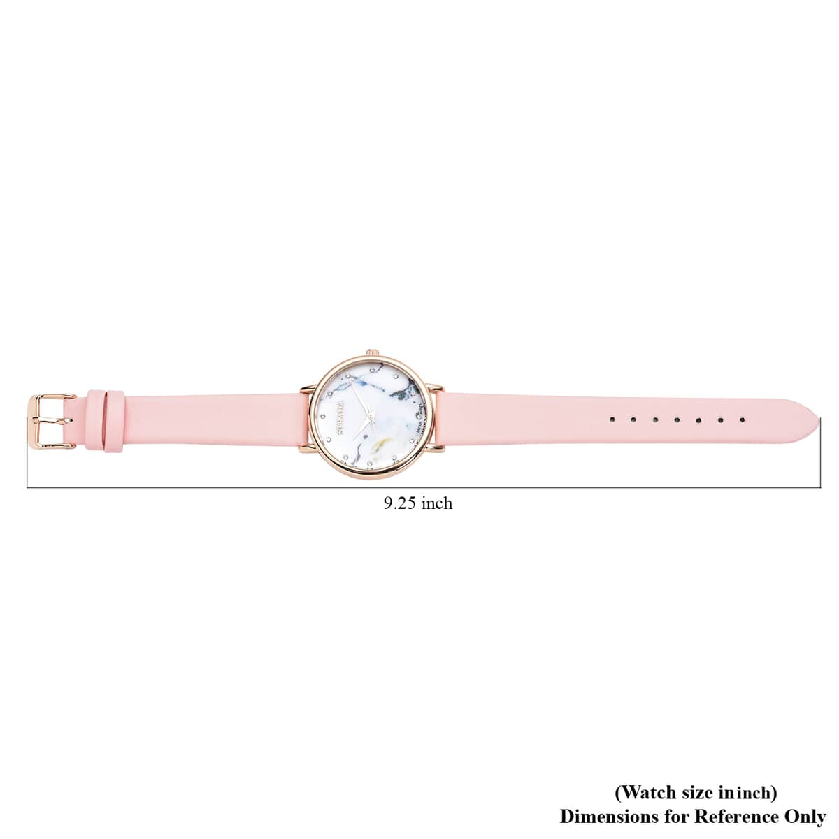 Strada Austrian Crystal Japanese Movement Stone Pattern Dial Watch With Pink Faux Leather Strap image number 6
