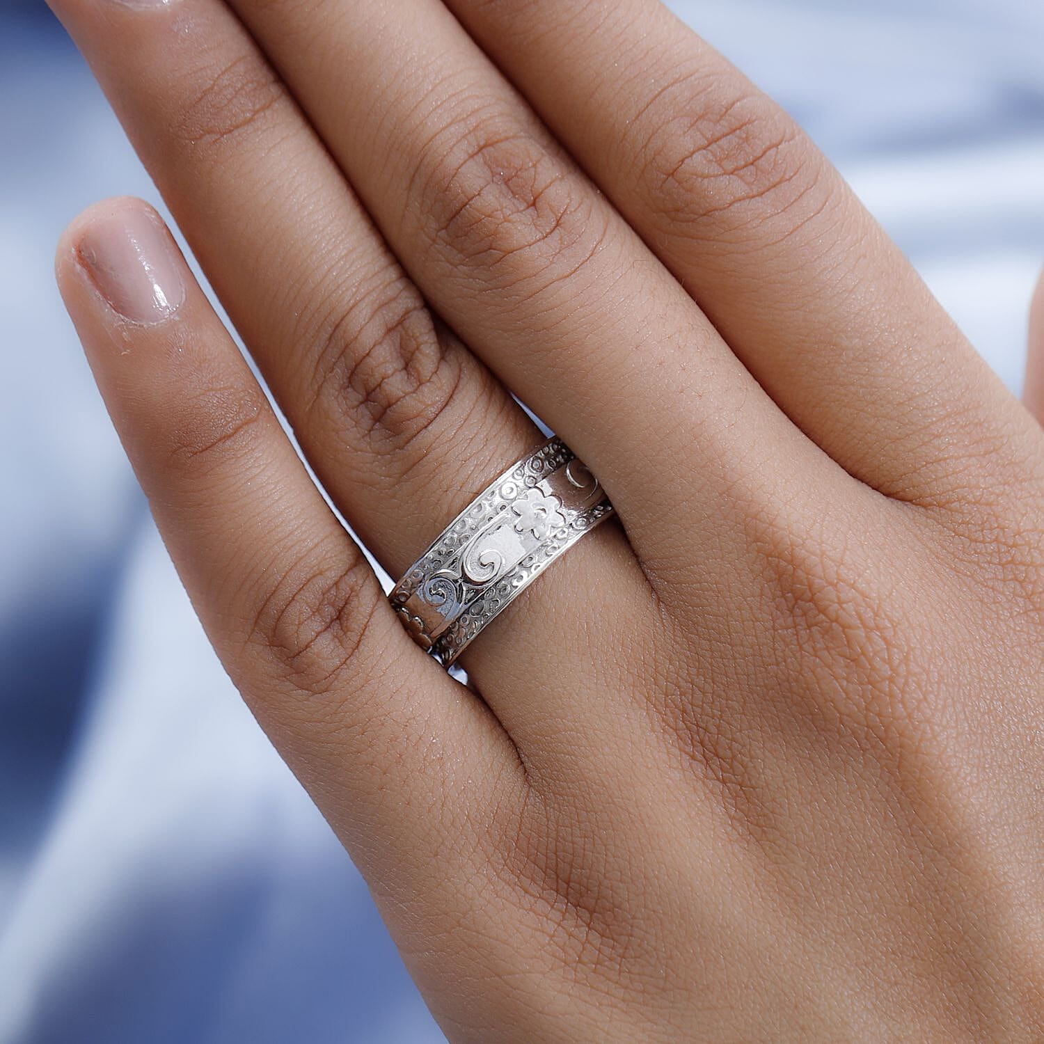 D'Joy Sterling Silver Band Ring (Size 10.0) 7 Grams