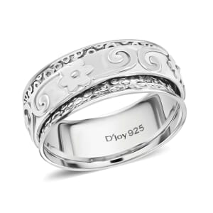 D'Joy Sterling Silver Band Ring (Size 8.0) 6.65 Grams