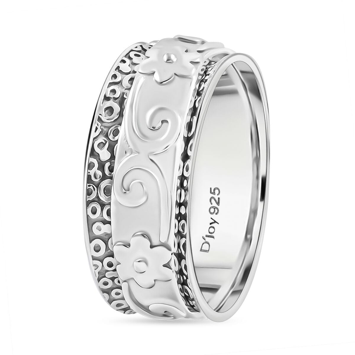 D'Joy Sterling Silver Band Ring (Size 8.0) 6.65 Grams image number 3