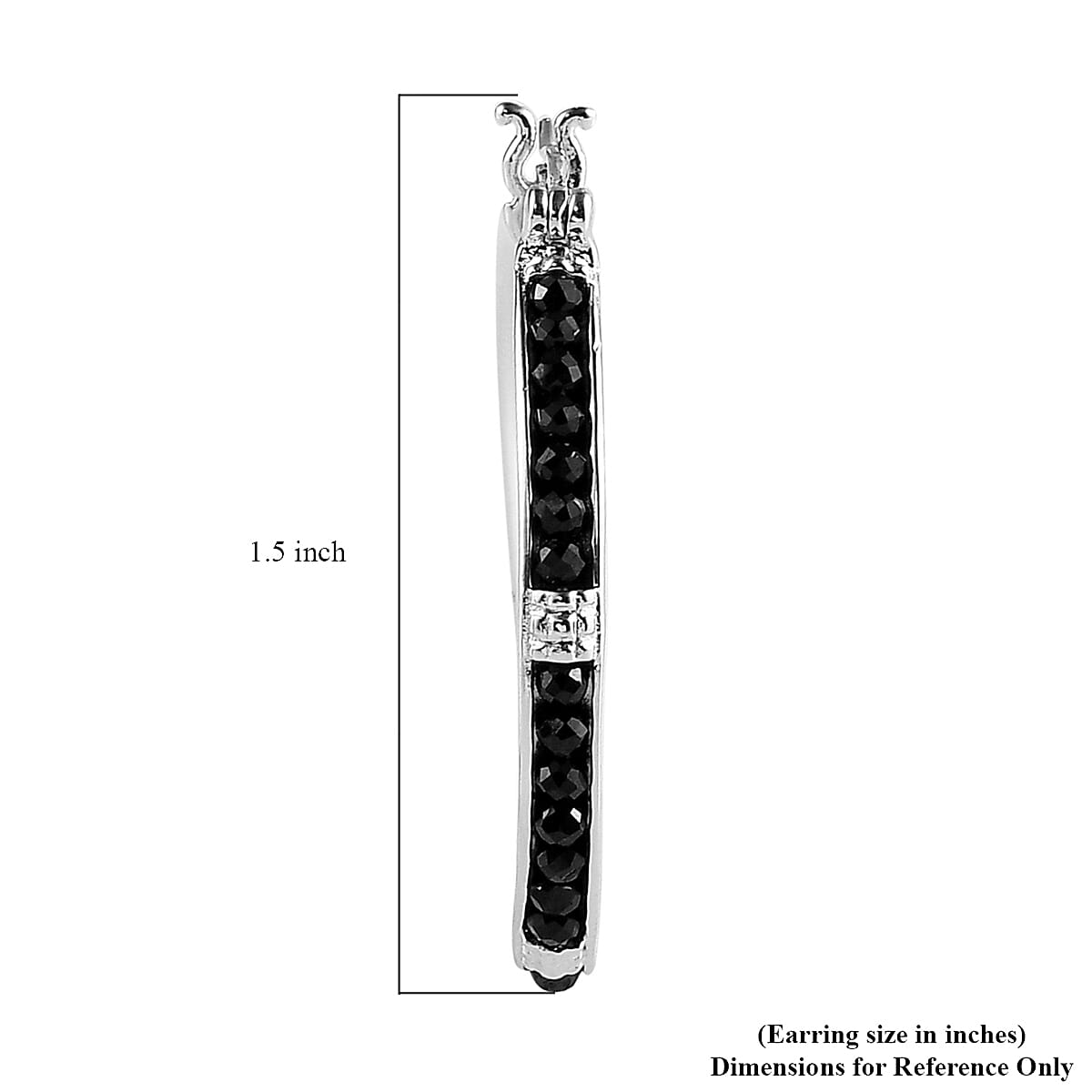 Karis Thai Black Spinel Hoop Earrings in Platinum Bond 6.00 ctw