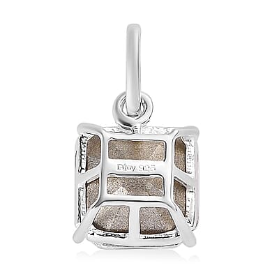 D'Joy White Crystal Solitaire Pendant without Chain in Sterling Silver