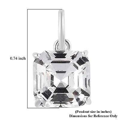 D'Joy White Crystal Solitaire Pendant without Chain in Sterling Silver