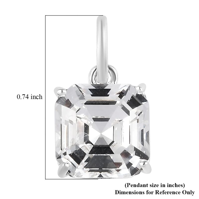 D'Joy White Crystal Solitaire Pendant without Chain in Sterling Silver