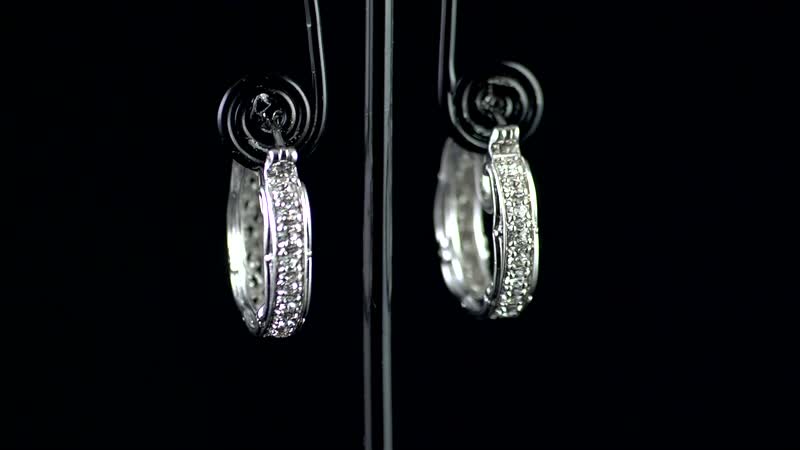 Karis White Crystal Hoop Earrings