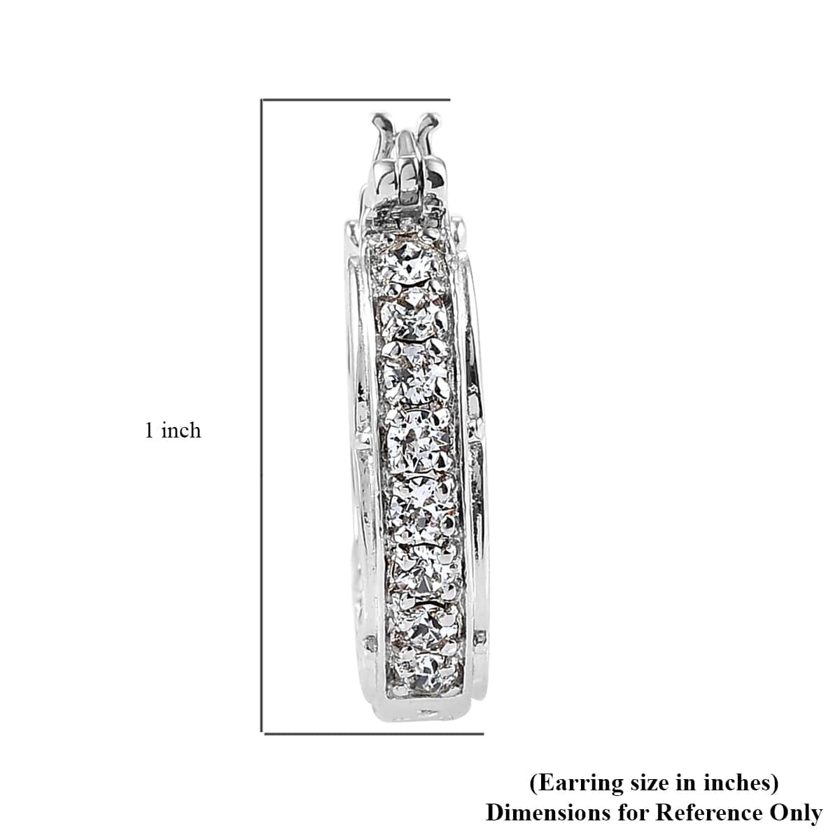 Karis White Crystal Hoop Earrings in Platinum Bond image number 4