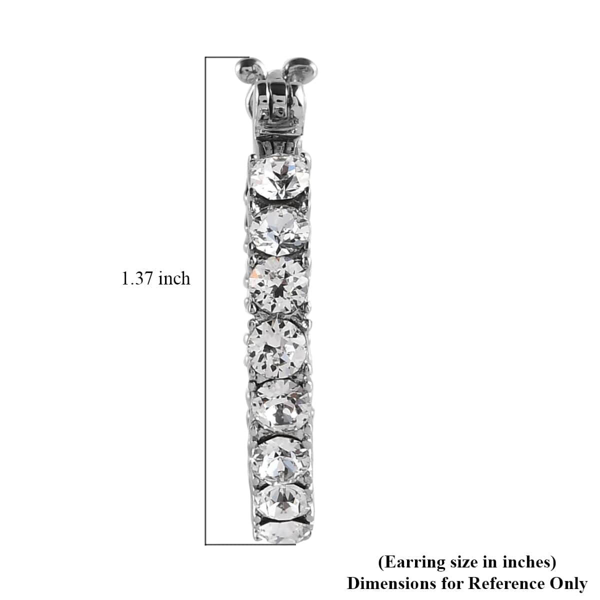 Tanzanite Crystal Hoop Earrings in Stainless Steel 4.90 ctw image number 4