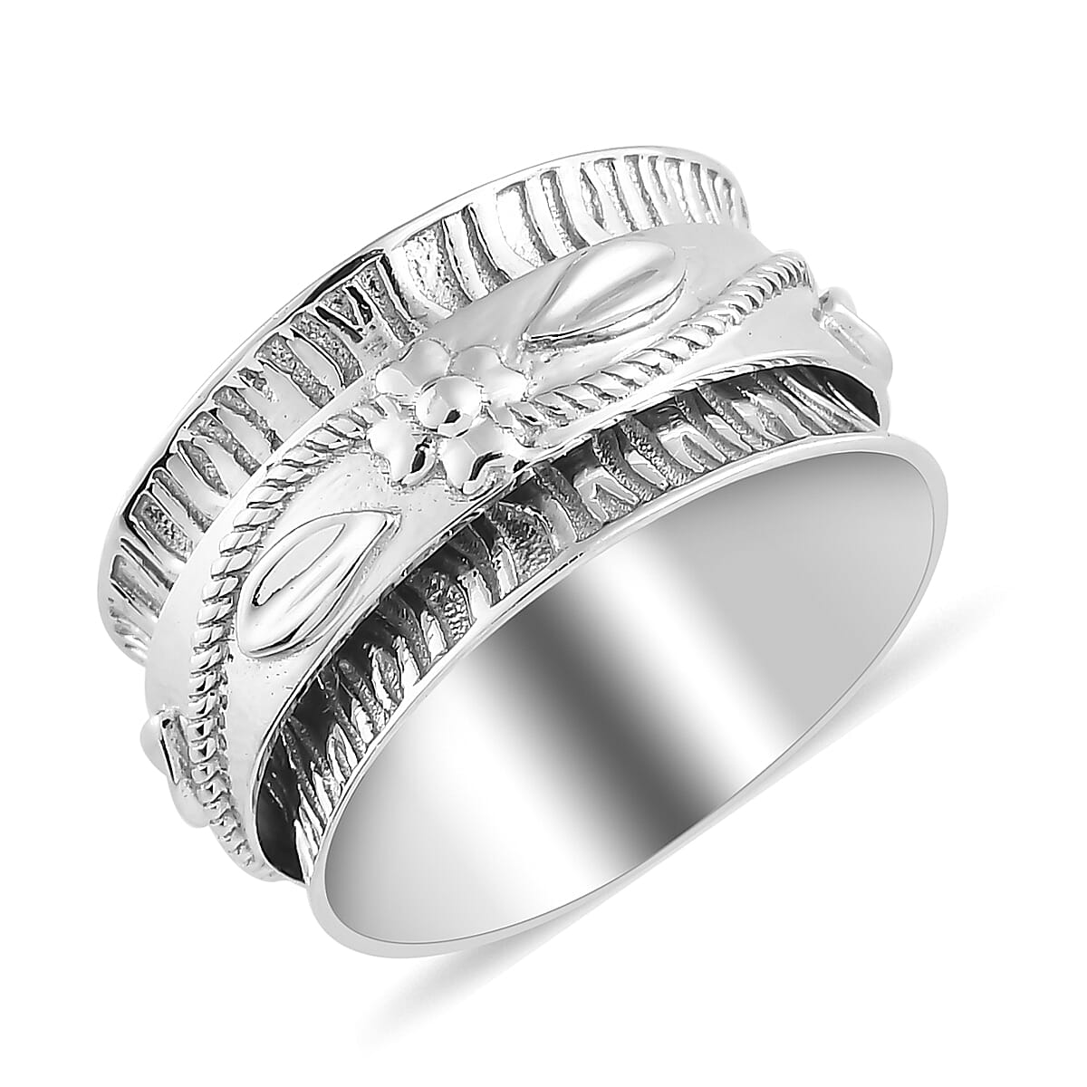 Sterling Silver Spinner Band Ring (Size 6.0) 6.90 Grams