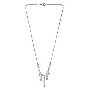 Moissanite 1.89 ctw Fancy Necklace in Platinum Over Sterling Silver 18 Inches (6.45 g)