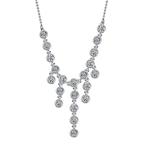 Moissanite 1.89 ctw Fancy Necklace in Platinum Over Sterling Silver 18 Inches (6.45 g)