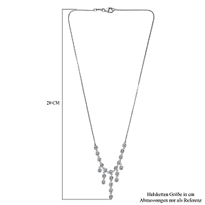 Moissanite 1.89 ctw Fancy Necklace in Platinum Over Sterling Silver 18 Inches (6.45 g)