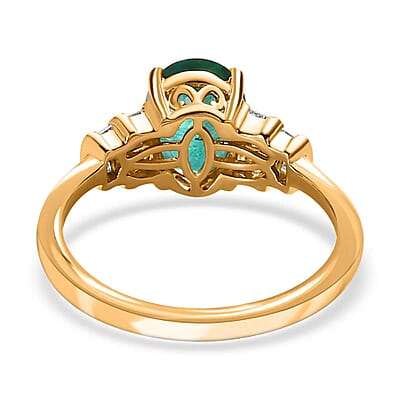Iliana 18K Yellow Gold AAA Kagem Zambian Emerald and G-H SI Diamond Ring (Size 6.0) 1.90 ctw