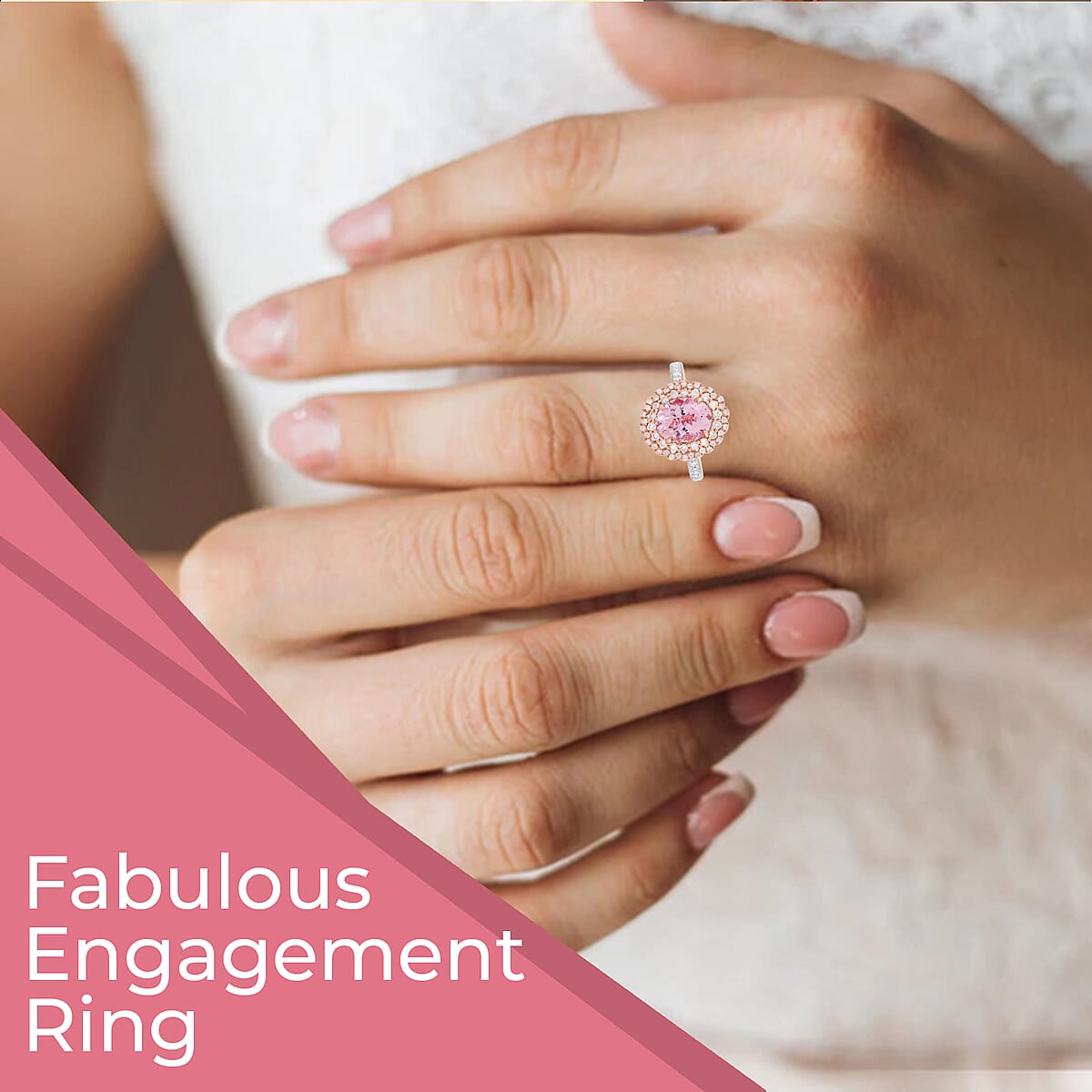 Ankur Treasure Chest Marropino Morganite Ring, 14K Rose Gold Ring, Diamond Floral Halo Ring, Natural Pink And White Diamond Accent Ring, Promise Rings 1.95 ctw (Size 6.5) image number 4