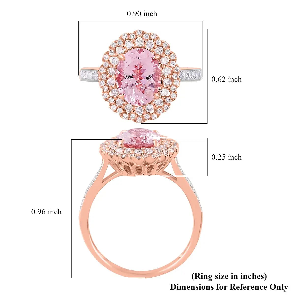 Ankur Treasure Chest Marropino Morganite Ring, 14K Rose Gold Ring, Diamond Floral Halo Ring, Natural Pink And White Diamond Accent Ring, Promise Rings 1.95 ctw (Size 6.5) image number 6