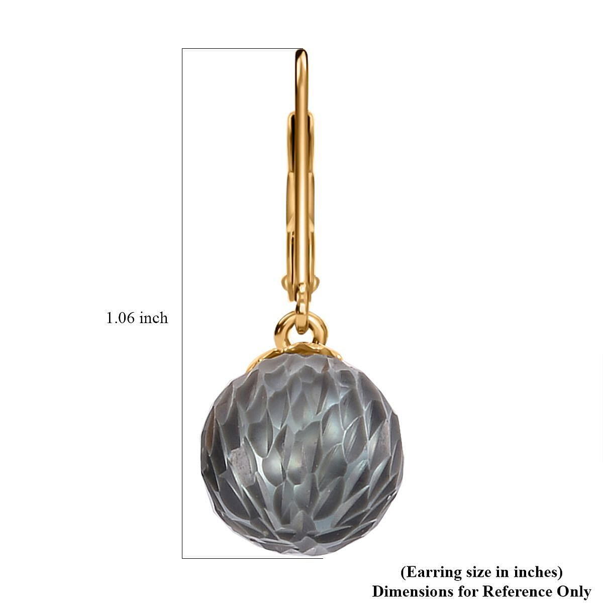 Tahitian Cultured Pearl Carved Lever Back Earrings in Vermeil Yellow Gold Over Sterling Silver image number 4