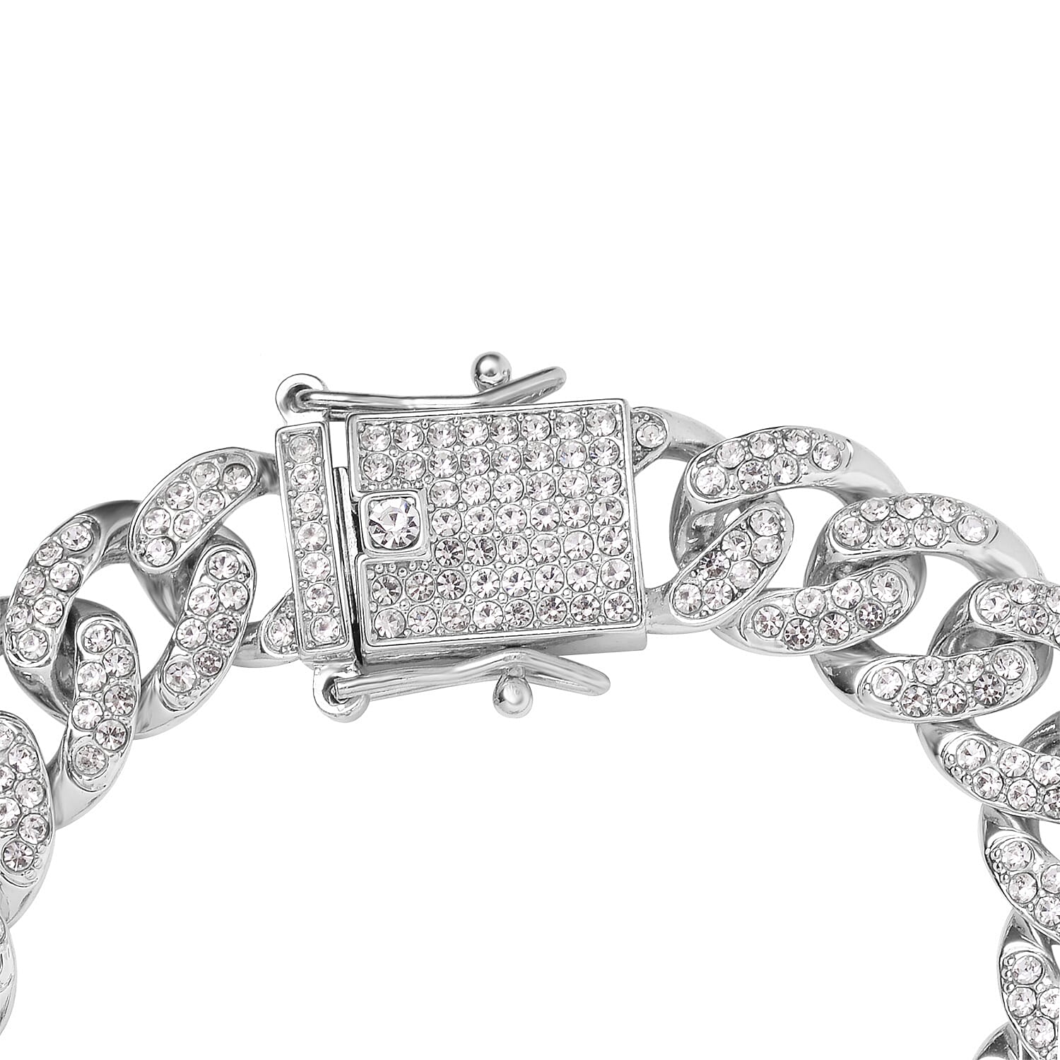 Austrian Crystal, Enameled Butterfly Spinner Bracelet in Silvertone (6.50 In)