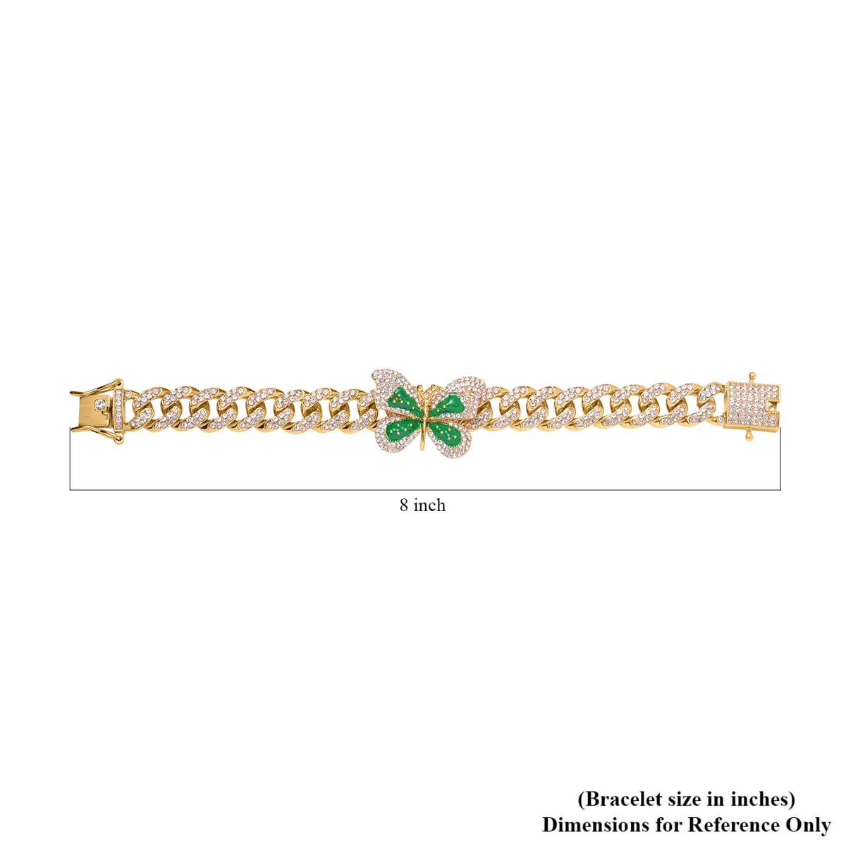 Austrian Crystal, Enameled Butterfly Spinner Bracelet in Goldtone (7.25 In) image number 3