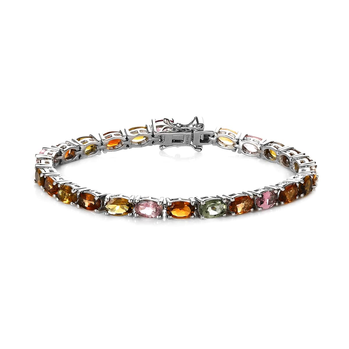 Multi-Tourmaline Tennis Bracelet in Platinum Over Sterling Silver (6.50 In) 11.25 ctw image number 0