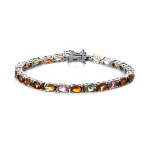 Multi-Tourmaline Tennis Bracelet in Platinum Over Sterling Silver (6.50 In) 11.25 ctw