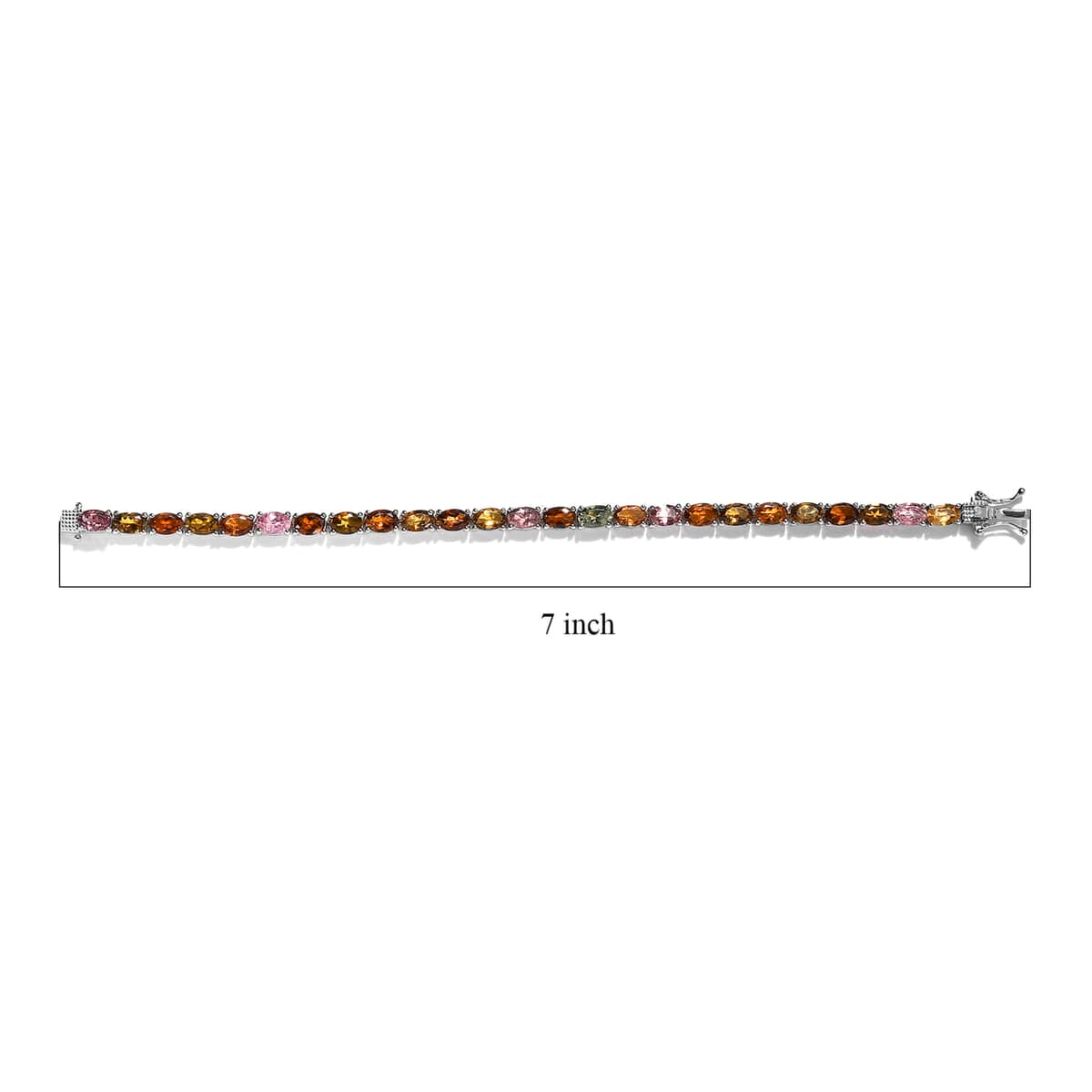 Multi-Tourmaline Tennis Bracelet in Platinum Over Sterling Silver (6.50 In) 11.25 ctw image number 4