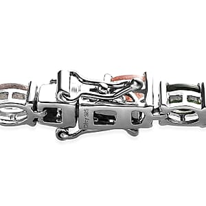 D'Joy Multi-Tourmaline Tennis Bracelet in Platinum Over Sterling Silver (7.25 In) 12.50 ctw