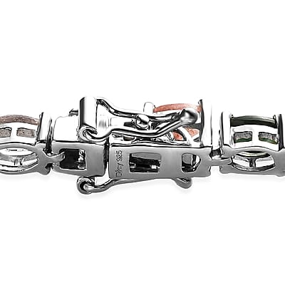 D'Joy Multi-Tourmaline Tennis Bracelet in Platinum Over Sterling Silver (7.25 In) 12.50 ctw