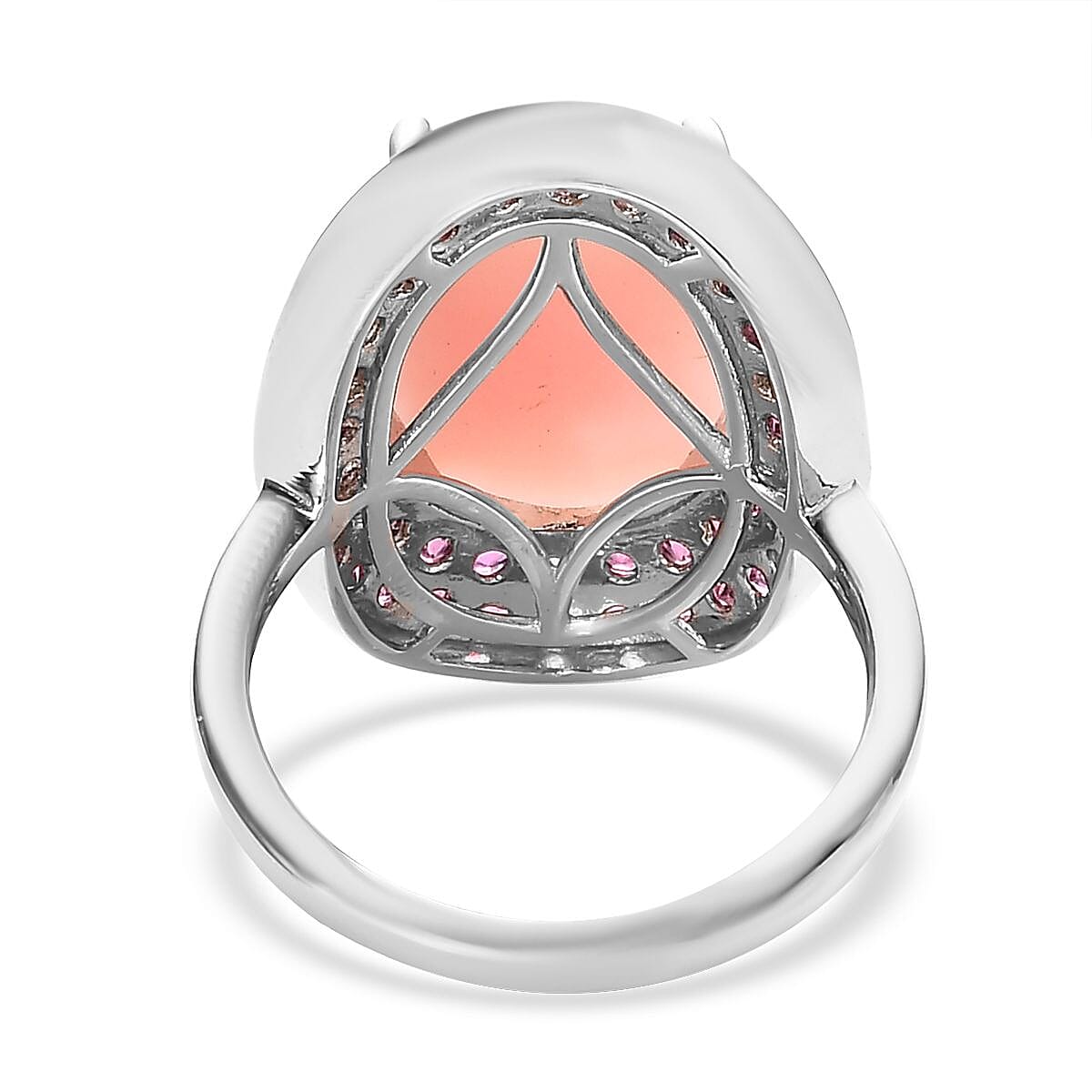 Premium Peruvian Pink Opal and Orissa Rhodolite Garnet Ring in Platinum Over Sterling Silver (Size 10.0) 10.15 ctw