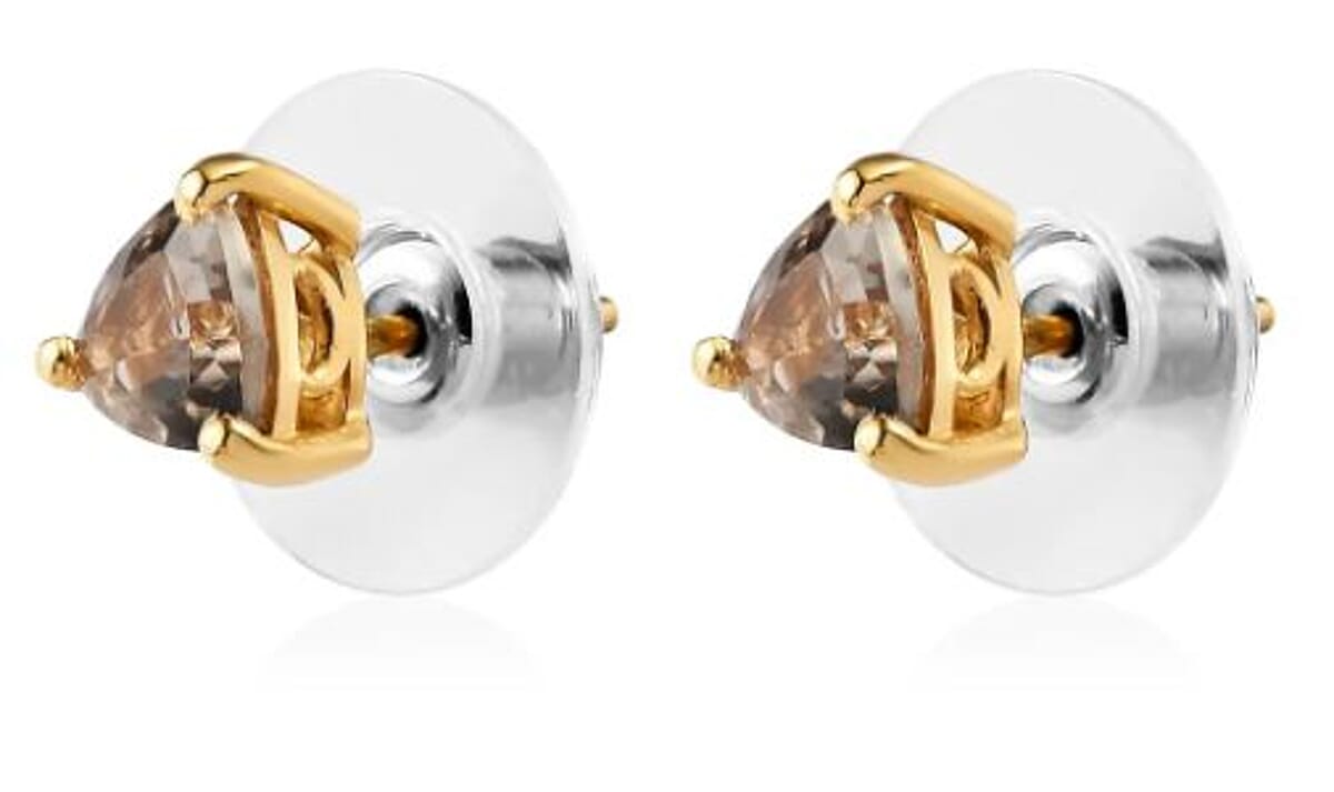 AAA Turkizite Solitaire Stud Earrings in Vermeil Yellow Gold Over Sterling Silver 1.10 ctw image number 2