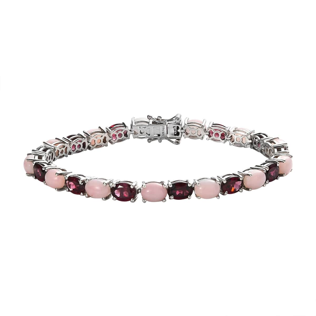 Premium Peruvian Pink Opal and Orissa Rhodolite Garnet Tennis Bracelet in Platinum Over Sterling Silver (6.50 In) 17.65 ctw (Del. in 7-10 Days) image number 0