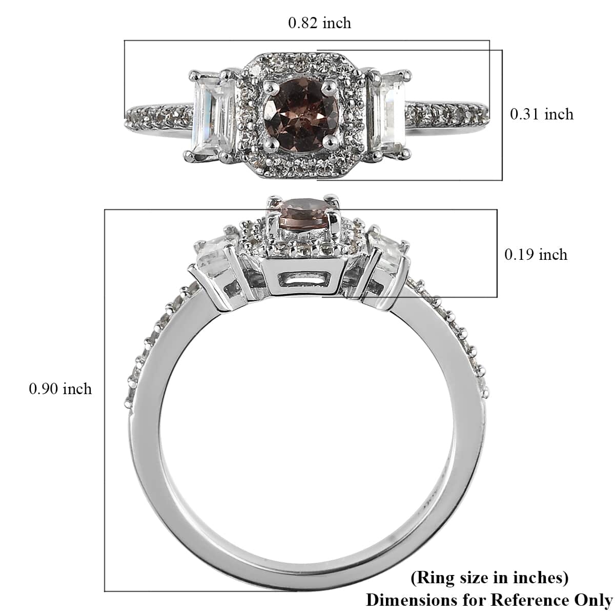 Bekily Color Change Garnet and White Zircon Ring in Platinum Over Sterling Silver 0.65 ctw image number 5