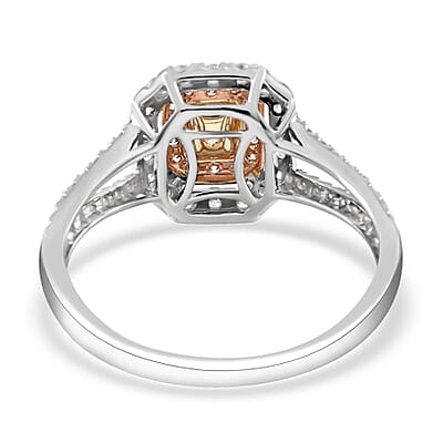 Ankur Treasure Chest Modani 14K White Gold Natural Yellow, Pink and White Diamond SI-VS Ring (Size 10.0) 1.00 ctw