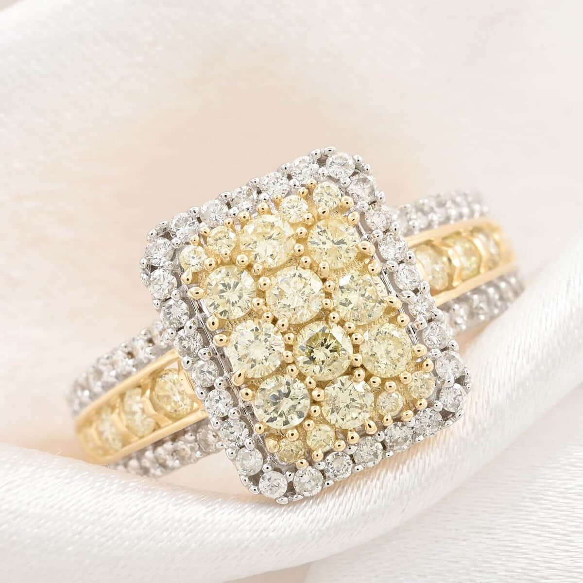 14K Yellow Gold Natural Yellow and White Diamond Ring (Size 10.0) 4.60 Grams 1.00 ctw (Del. in 15-20 Days) image number 1