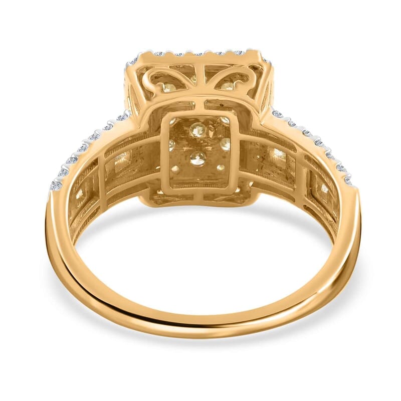 Natural Yellow and White Diamond 1.00 ctw Ring in 14K Yellow Gold (Size 10.0) 4.60 Grams