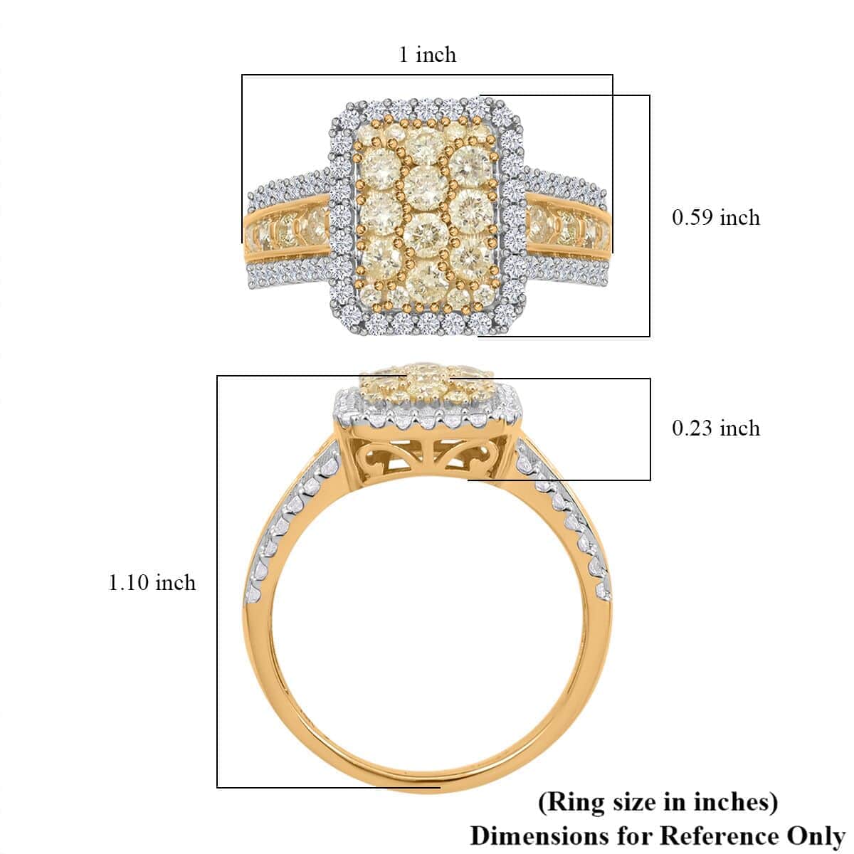 14K Yellow Gold Natural Yellow and White Diamond Ring (Size 10.0) 4.60 Grams 1.00 ctw (Del. in 15-20 Days) image number 5