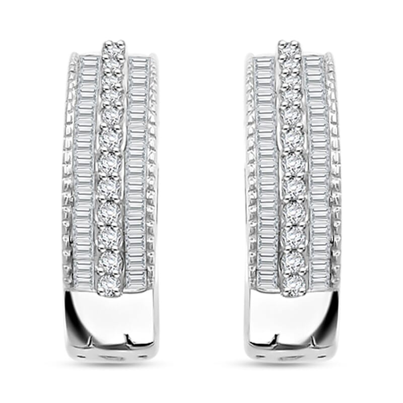 Diamond Earrings in 14K Yellow Gold Over Sterling Silver 0.50 ctw