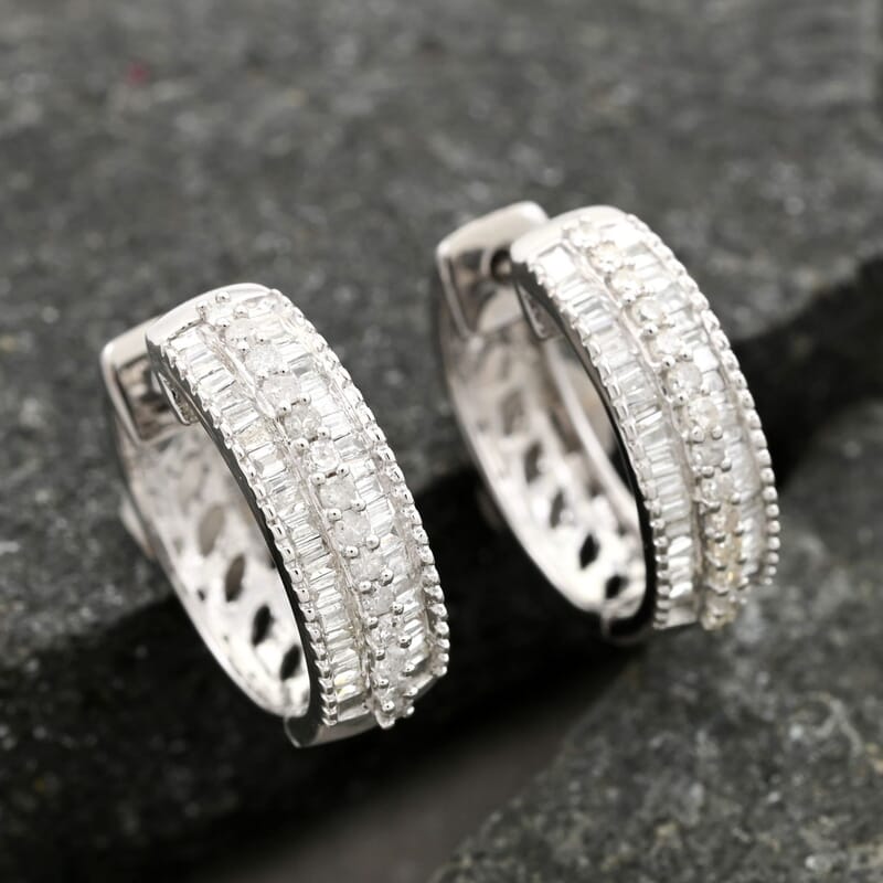 Diamond Earrings in 14K Yellow Gold Over Sterling Silver 0.50 ctw