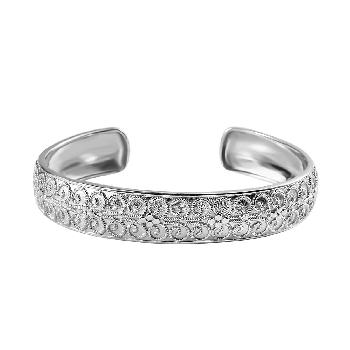 Karis Cuff Bracelet in Platinum Bond (7.25 In) image number 0