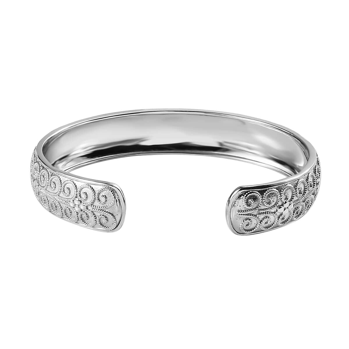 Karis Cuff Bracelet in Platinum Bond (7.25 In) image number 4