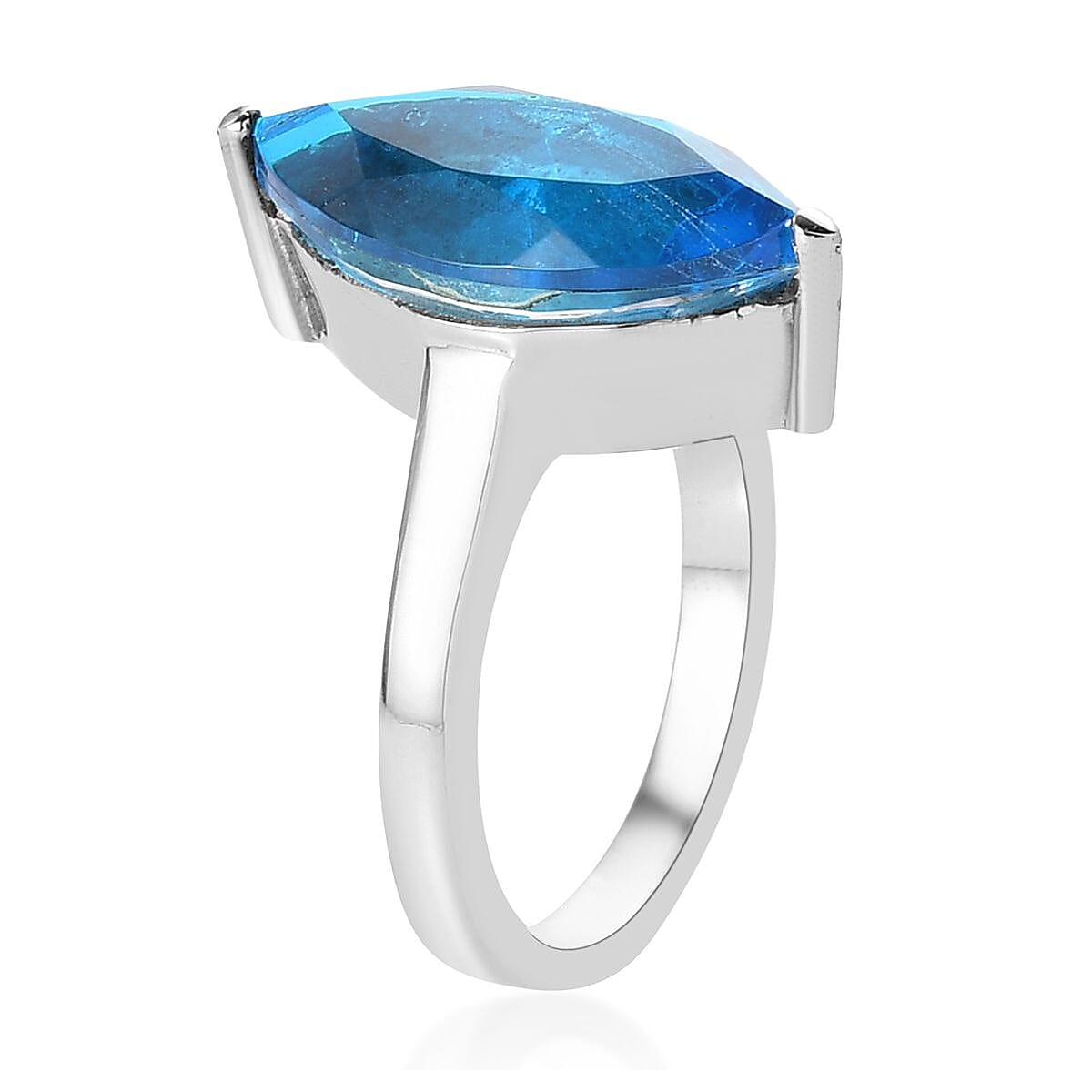 Caribbean Quartz Solitaire Ring in Stainless Steel (Size 9.0) 6.25 ctw | Tarnish-Free, Waterproof, Sweat Proof Jewelry image number 3