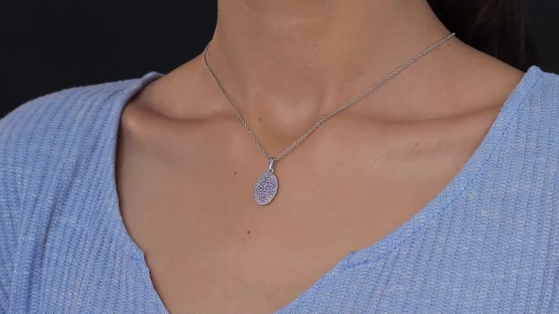 Karis Simulated Purple Diamond Pendant in Platinum Bond 1.15 ctw