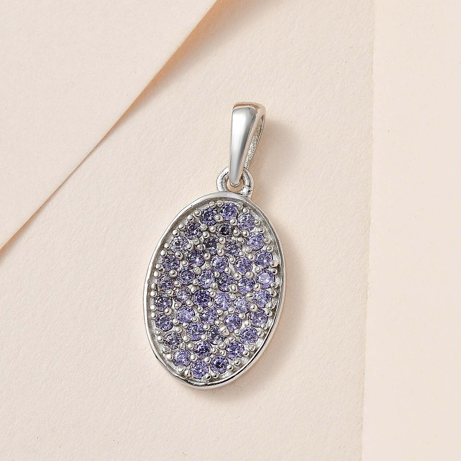 Karis Simulated Purple Diamond Pendant in Platinum Bond 1.15 ctw