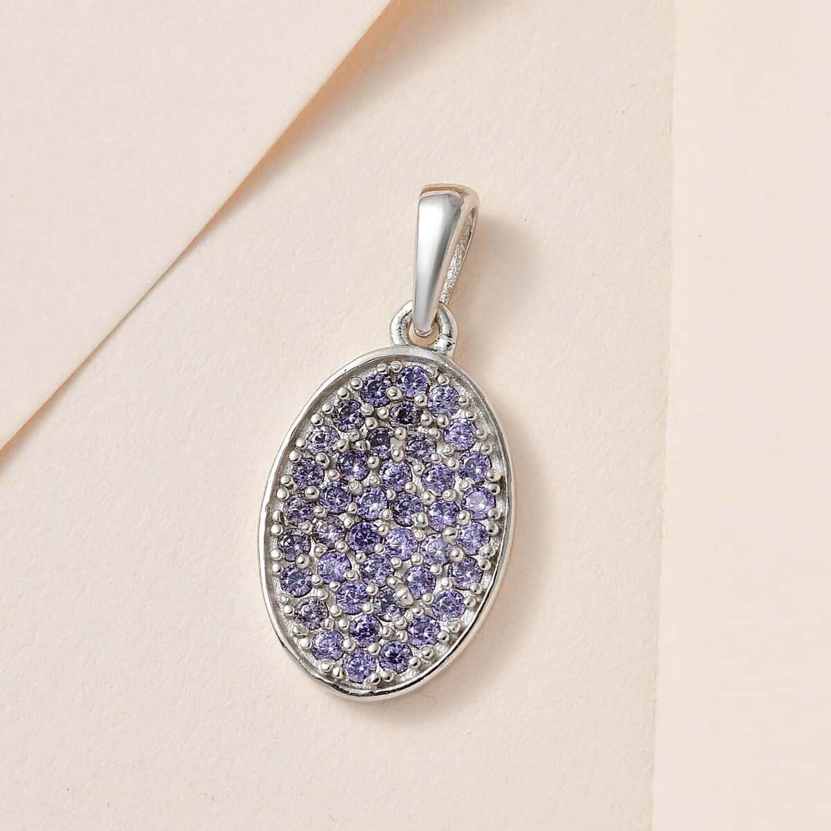 Karis Simulated Purple Diamond Pendant in Platinum Bond 1.15 ctw image number 1