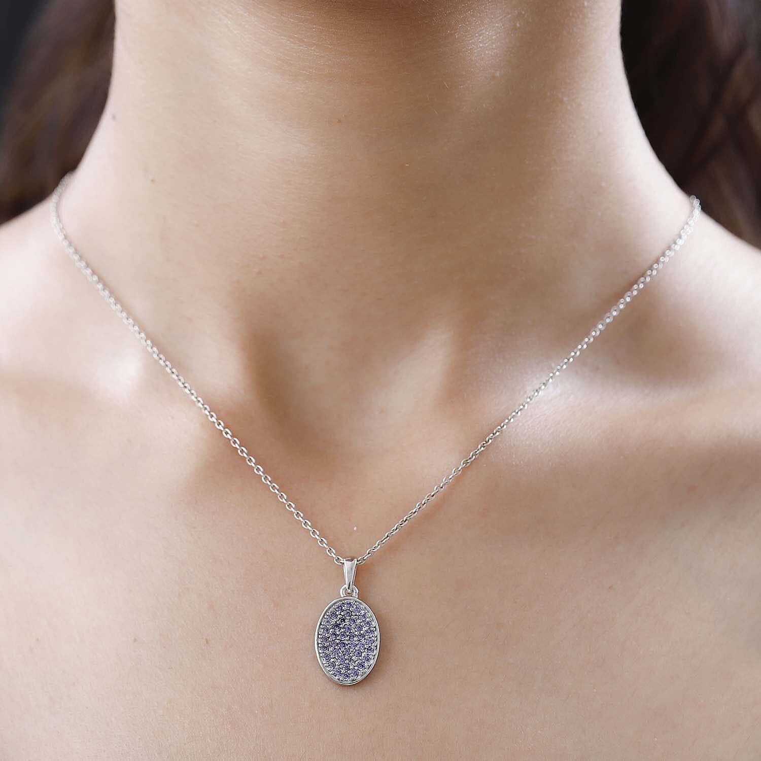 Karis Simulated Purple Diamond Pendant in Platinum Bond 1.15 ctw