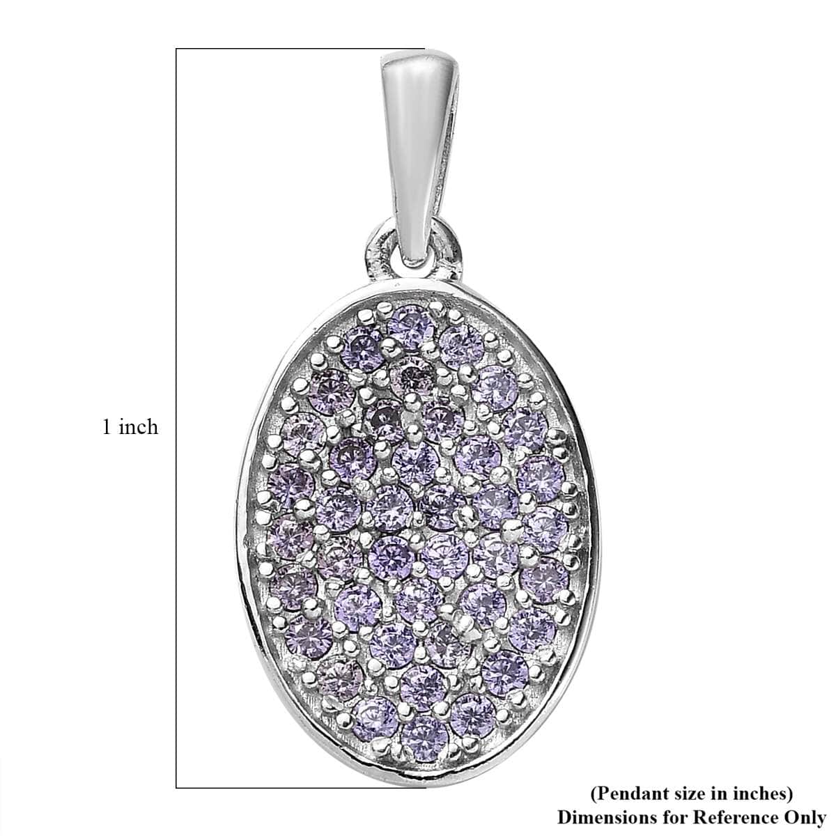Karis Simulated Purple Diamond Pendant in Platinum Bond 1.15 ctw image number 5