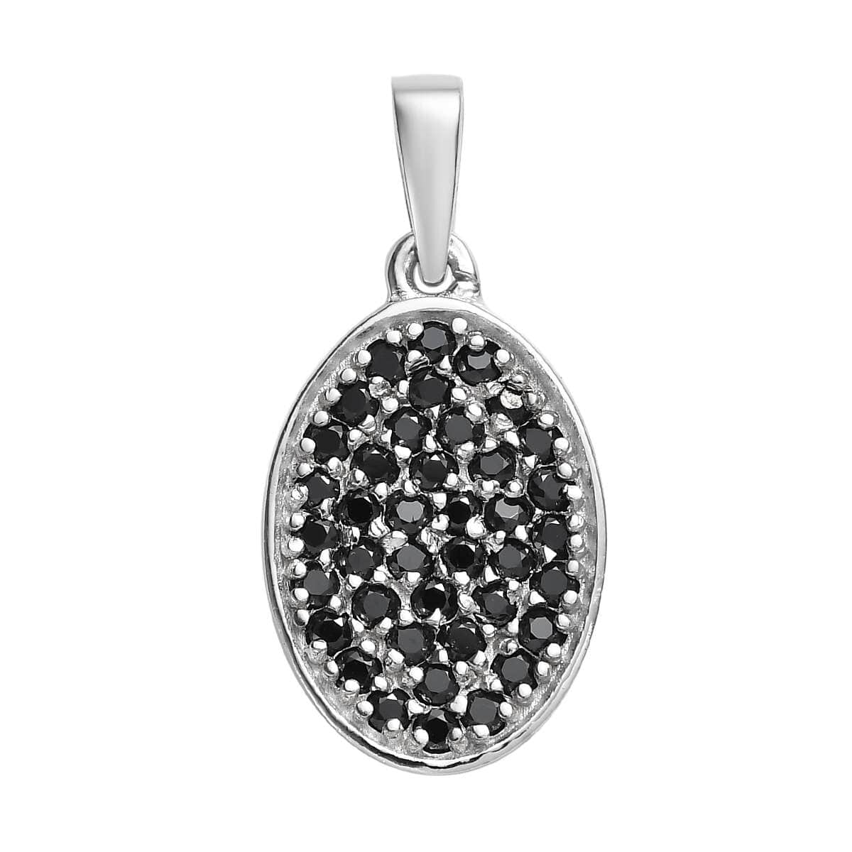 Karis Simulated Black Diamond Pendant in Platinum Bond 1.15 ctw image number 0