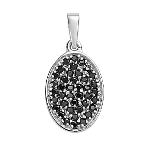 Karis Simulated Black Diamond Pendant without Chain in Platinum Bond 1.15 ctw