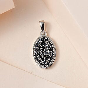 Karis Simulated Black Diamond Pendant without Chain in Platinum Bond 1.15 ctw