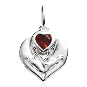 Mozambique Garnet Heart Pendant in Sterling Silver 0.60 ctw