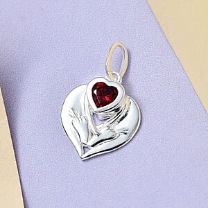 Mozambique Garnet Heart Pendant in Sterling Silver 0.60 ctw